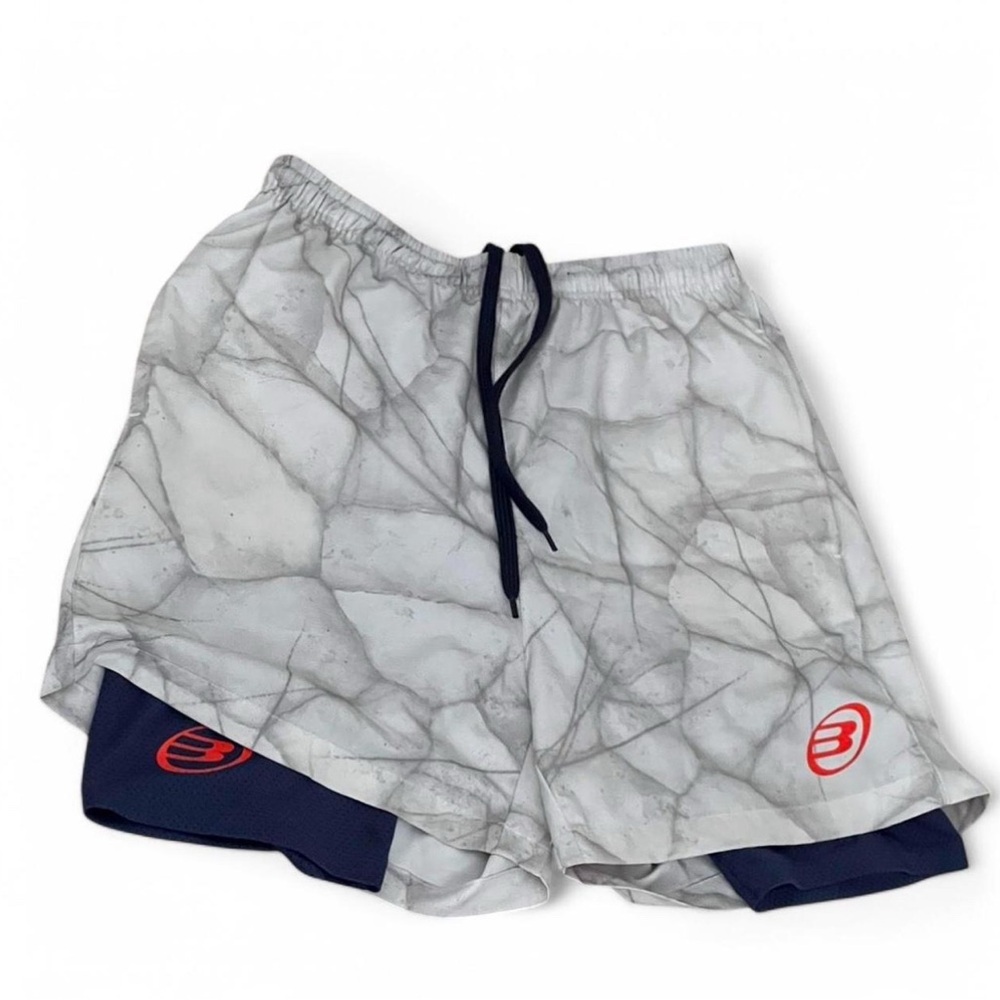 Grey and Navy Lined Shorts